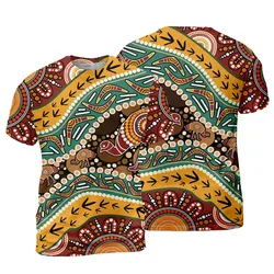Aboriginal Dot Painting Men's T-Shirt Hunting Emu