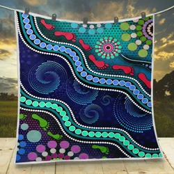 Aboriginal Dot Painting Quilt Human Track