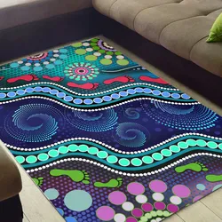 Aboriginal Dot Painting Carpet Rug Human Track