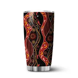 Aboriginal Rarrk Tumbler Hunting Emu Red