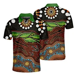 Aboriginal Dot Painting Men's Polo Shirt Hunter’s Journey