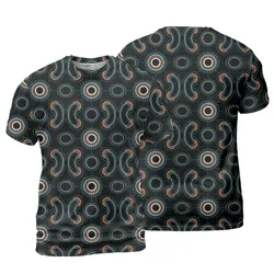 Aboriginal Dot Painting Men's T-Shirt Boomerang Pattren Navy Blue