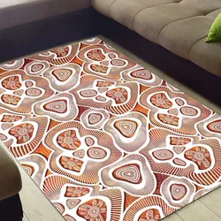 Aboriginal Rarrk Carpet Rug Meeting Place White