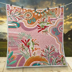 Aboriginal Dot Painting Quilt Kangaroo Paw