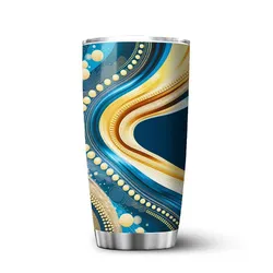 Aboriginal Urban Tumbler Rivers Of The Dreaming Blue