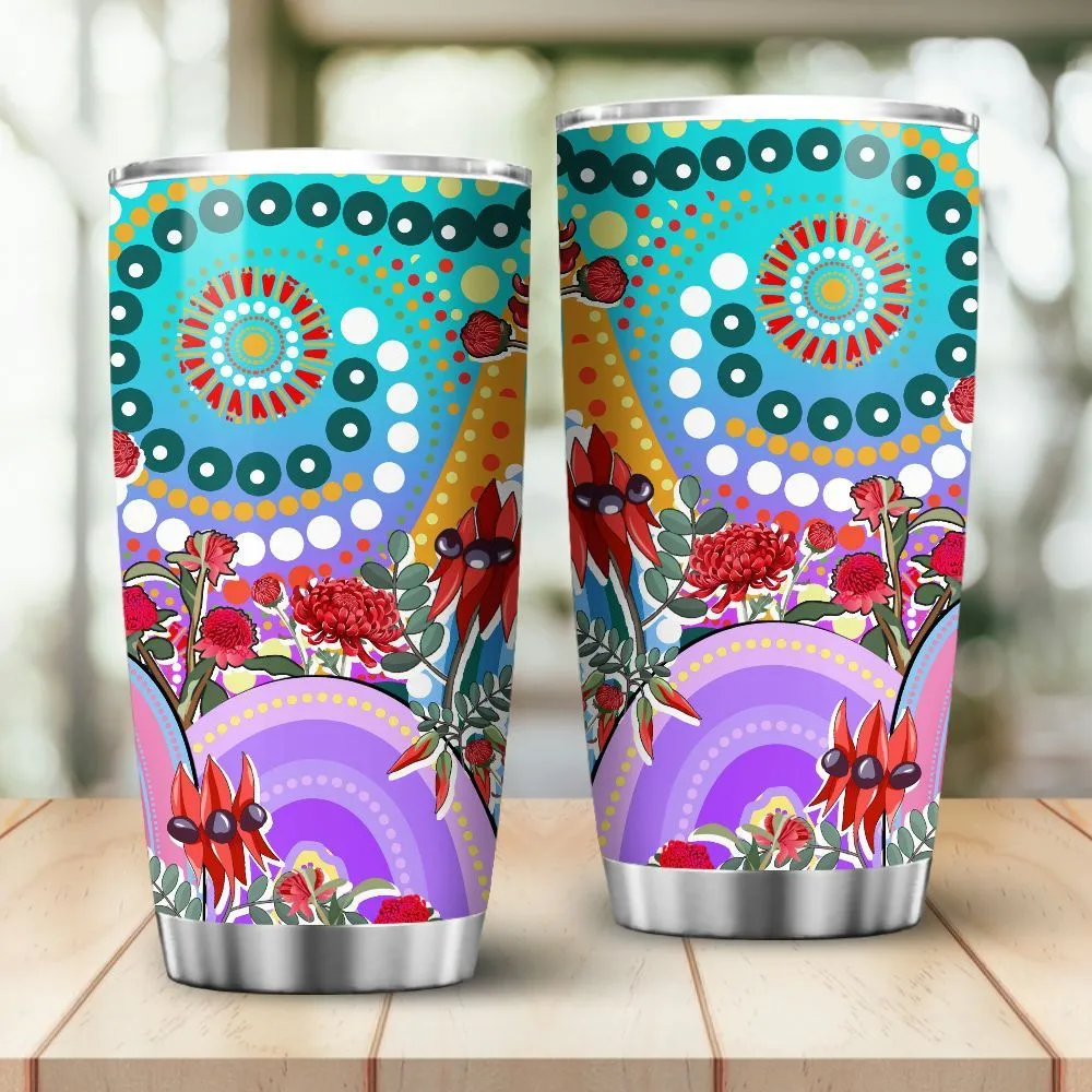 Aboriginal Urban Tumbler Sturt’s Desert Pea And Waratah