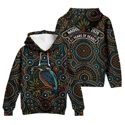 Aboriginal Dot Painting Hoodie Kookaburra NAIDOC Week 2026 Zip Up Hoodie