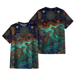 Aboriginal Dot Painting T-Shirt NAIDOC 2026 Green Sea Turtle Dot Artwork