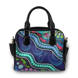 Aboriginal Dot Painting Shoulder Handbag Human Track