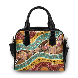 Aboriginal Dot Painting Shoulder Handbag Hunting Emu