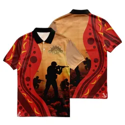 Lest We Forget Polo Shirt Aboriginal Australian Military Forces