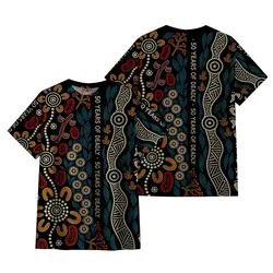 Aboriginal Dot Painting T-Shirt NAIDOC 2026 50 Years Of Deadly Wildflowers