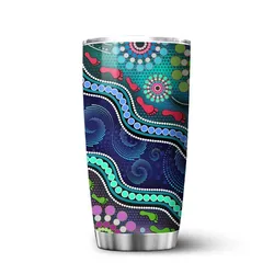 Aboriginal Dot Painting Tumbler Human Track