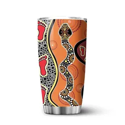 Aboriginal Dot Painting Tumbler Snake