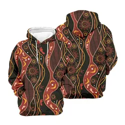 Aboriginal Rarrk Men's Hoodie Hunting Emu Red Zip Up Hoodie