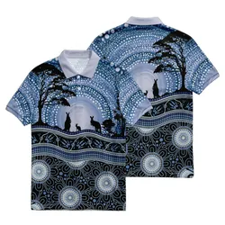 Aboriginal Urban Polo Shirt Songlines Of The Sky Blue