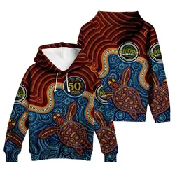 Aboriginal Dot Painting Hoodie Green Sea Turtle NaiDoc Festival 2026 Zip Up Hoodie