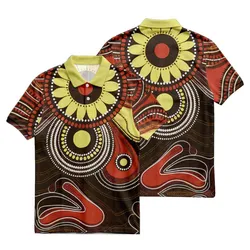 Aboriginal Dot Painting Polo Shirt Red Earth