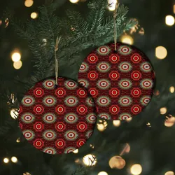 Aboriginal Dot Painting Ornament Sacred Connections Red Ceramic Ornament