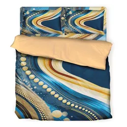 Aboriginal Urban Bedding Set Rivers Of The Dreaming Blue