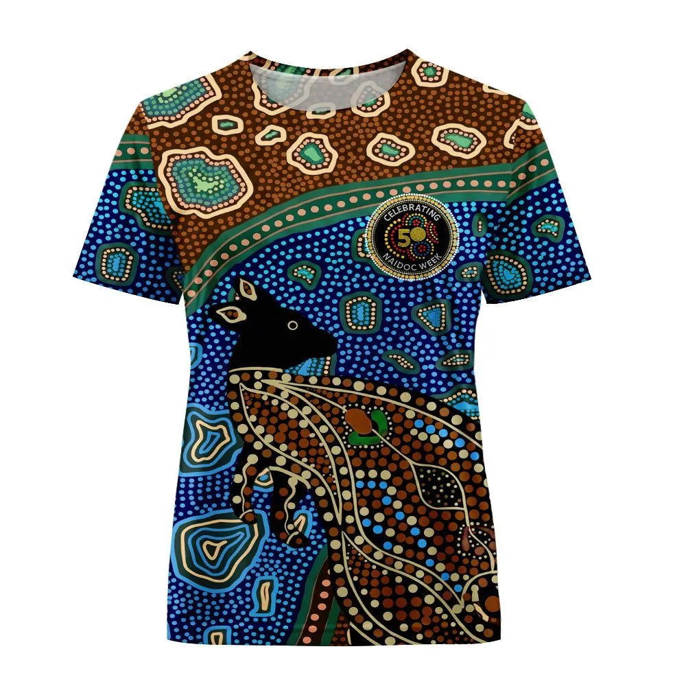 Aboriginal Dot Painting Women T-Shirt Kangaroo NAIDOC 2026