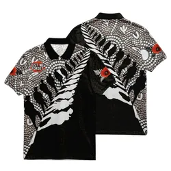 Lest We Forget Polo Shirt Aboriginal Soldier Fern Leaf Silhouette