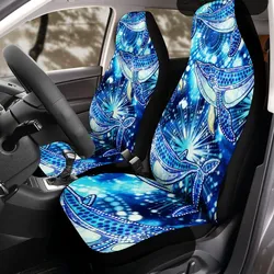 Aboriginal Dot Painting Car Seat Cover Whale Pattern Blue