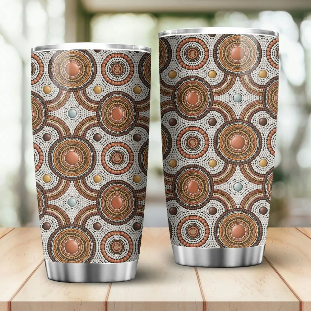 Aboriginal Dot Painting Tumbler Campsite Pattern