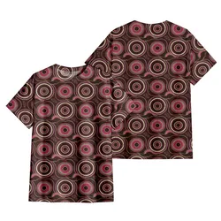 Aboriginal Dot Painting T-Shirt Waterhole Pattern Neon Pink Urban