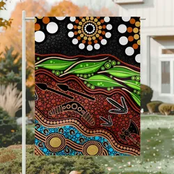 Aboriginal Dot Painting Garden Flag Hunter’s Journey