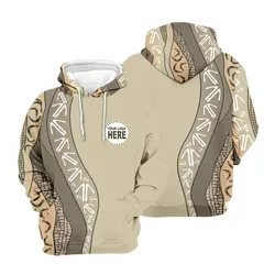 Aboriginal Rarrk Custom Logo Men's Hoodie Hunting Grey Brown Zip Up Hoodie
