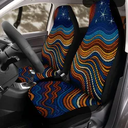 Aboriginal Dot Painting Car Seat Cover Sun And Plants Royal Blue