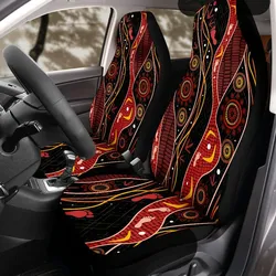 Aboriginal Rarrk Car Seat Cover Hunting Emu Red