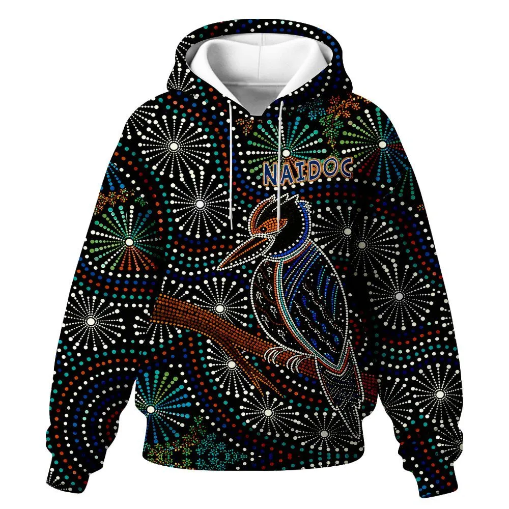 Aboriginal Dot Painting Women's Hoodie NAIDOC Spirit Kookaburra Zip Up Hoodie