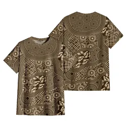 Aboriginal Rarrk T-Shirt Pathways Beige