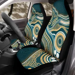 Aboriginal Dot Painting Car Seat Cover Water Pathways Dark Teal Rarrk