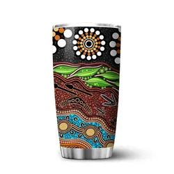 Aboriginal Dot Painting Tumbler Hunter’s Journey