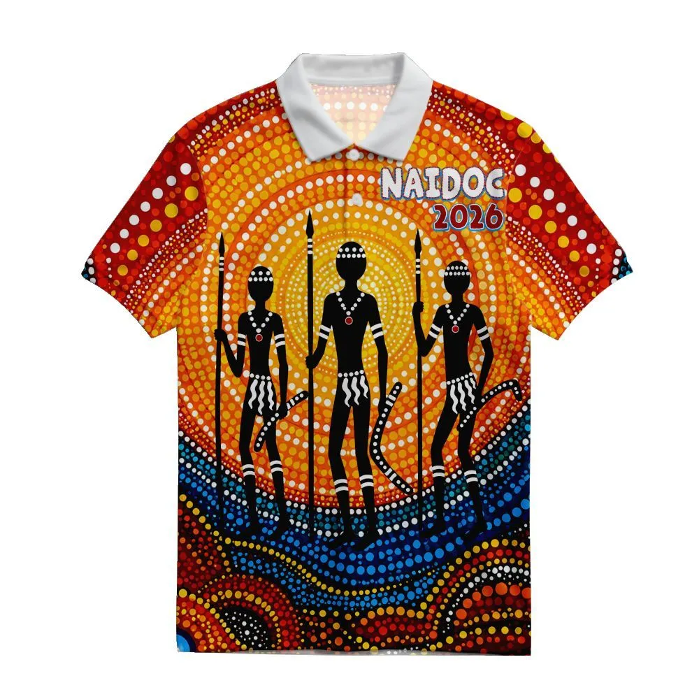 Aboriginal Dot Painting Polo Shirt Native Sun Rise NAIDOC 2026