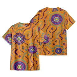 Aboriginal Dot Painting T-Shirt Waterway Orange