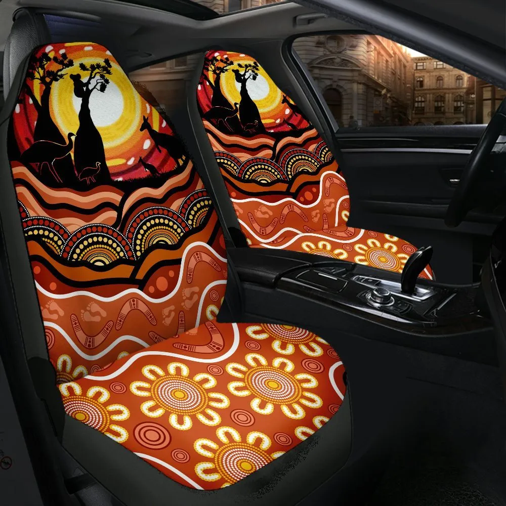 Aboriginal Urban Car Seat Cover Hunting Animals