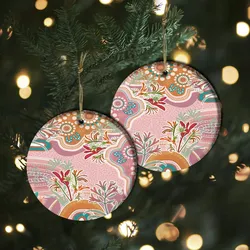 Aboriginal Dot Painting Ornament Kangaroo Paw Ceramic Ornament