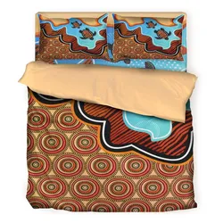Aboriginal Dot Painting Bedding Set Turtle Orange Color Rarrk