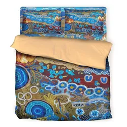 Aboriginal Urban Bedding Sets Gathering Place Blue