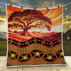 Aboriginal Urban Quilt Roots Of Country Red Orange Dot Painting