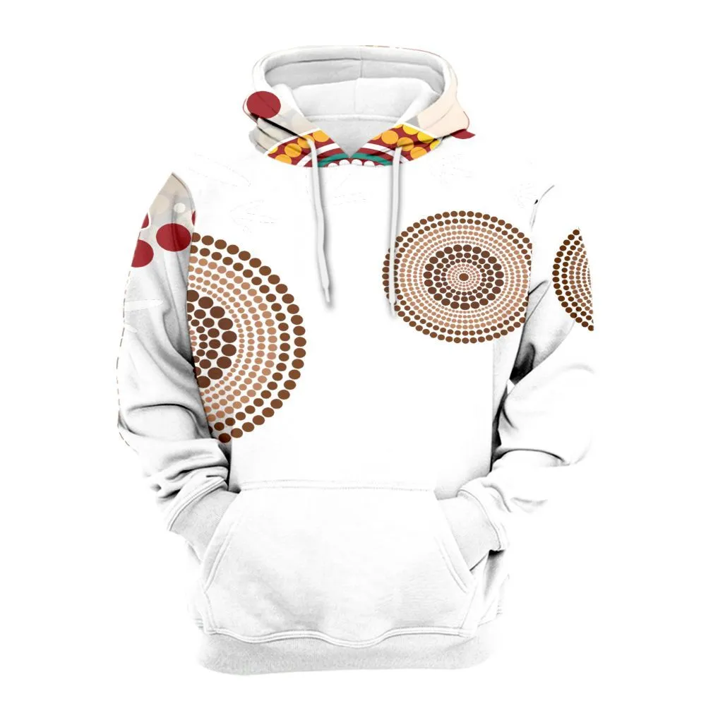 Aboriginal Dot Painting Men's Hoodie Hunting Emu Zip Up Hoodie