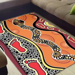Aboriginal Dot Painting Carpet Rug Snake