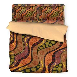 Aboriginal Dot Painting Bedding Sets Campsite Earthy Orange