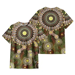 Aboriginal Dot Painting T-Shirt Bushland Green
