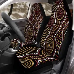 Aboriginal Dot Painting Car Seat Cover Waterhole Red And Yellow