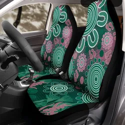 Aboriginal Dot Painting Car Seat Cover Spirit Bushland Deep Green
